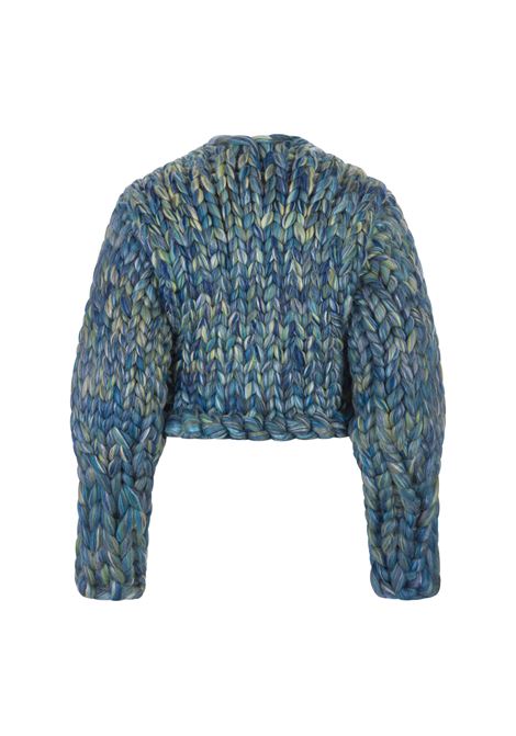 Giacca Colossal Knit Blu Sfumato - HOPE MACAULAY - Russocapri